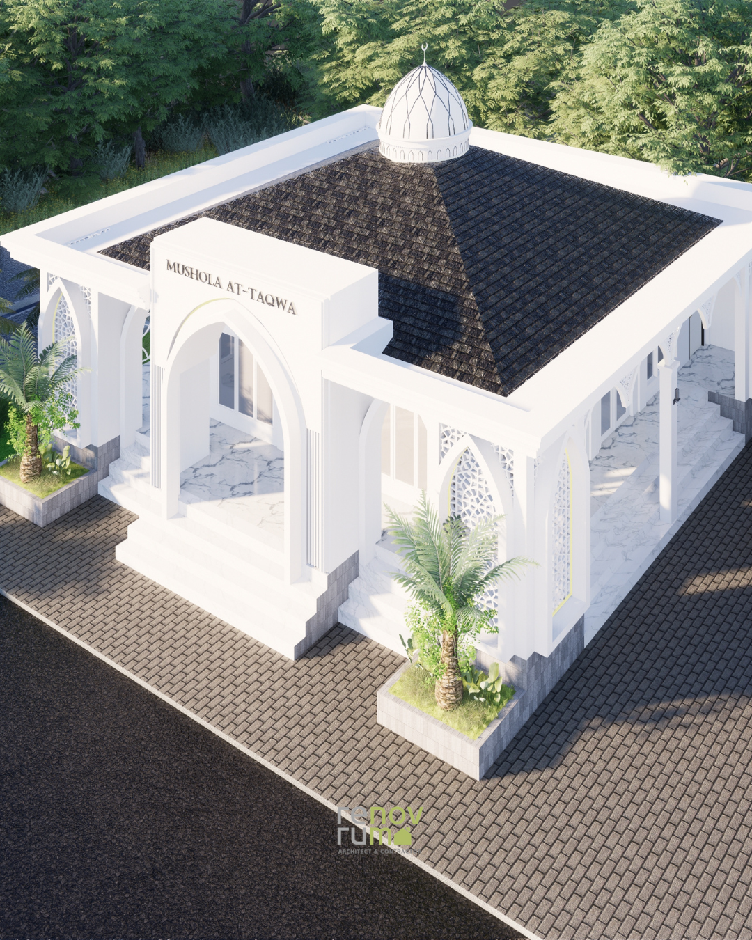Kepoin Desain Masjid 2 Lantai, Kubahnya Modern Banget